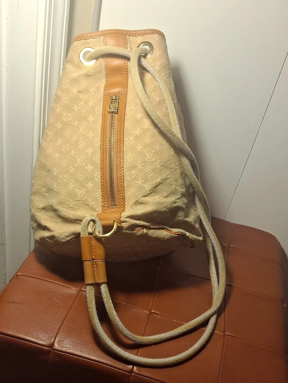 Louis Vuitton Beige Monogram Jacquard Drawstring Bucket Bag